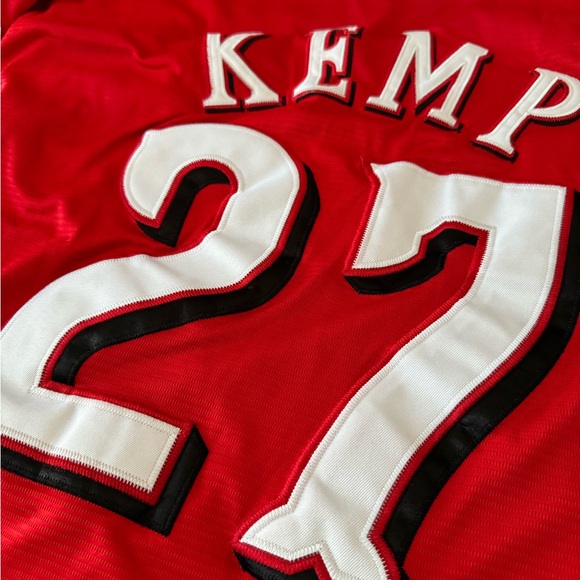 VINTAGE CINCINNATI REDS (KEMP) JERSEY!!! LOADED WITH VINTAGE CINCI REDS PATCHES - Picture 12 of 13